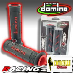 Coppia Manopole Domino A250 Road Racing per Moto Nero Arancio